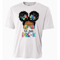 Lil' Miss PreK Messy Bun Tie Dye African American Cooling Performance Crew T-Shirt