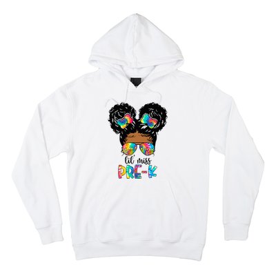 Lil' Miss PreK Messy Bun Tie Dye African American Hoodie