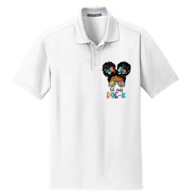 Lil' Miss PreK Messy Bun Tie Dye African American Dry Zone Grid Polo