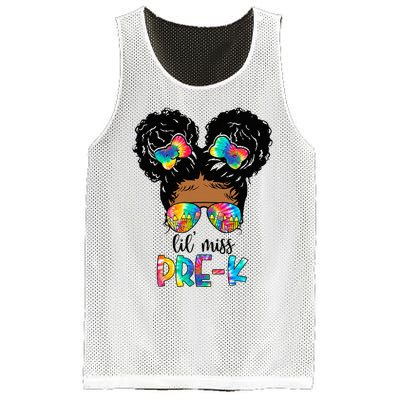 Lil' Miss PreK Messy Bun Tie Dye African American Mesh Reversible Basketball Jersey Tank