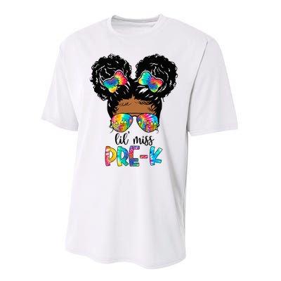 Lil' Miss PreK Messy Bun Tie Dye African American Performance Sprint T-Shirt