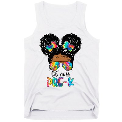 Lil' Miss PreK Messy Bun Tie Dye African American Tank Top