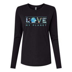 Love My Planet One Earth Environtal Green Energy Gift Womens Cotton Relaxed Long Sleeve T-Shirt