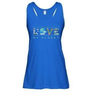 Love My Planet One Earth Environtal Green Energy Gift Ladies Essential Flowy Tank