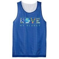 Love My Planet One Earth Environtal Green Energy Gift Mesh Reversible Basketball Jersey Tank