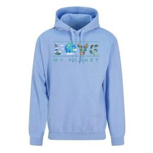 Love My Planet One Earth Environtal Green Energy Gift Unisex Surf Hoodie