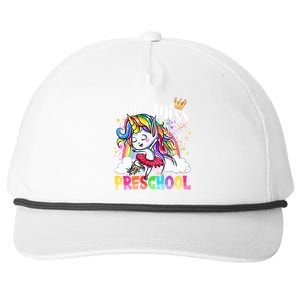 Little Miss Preschool Cute Unicorn First Day Of School Gift Snapback Five-Panel Rope Hat