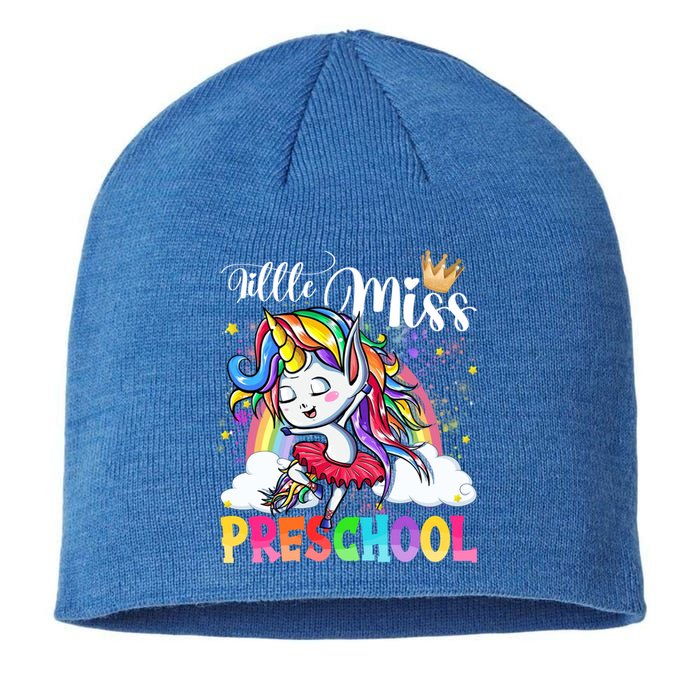 Little Miss Preschool Cute Unicorn First Day Of School Gift Sustainable Beanie