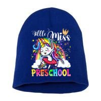 Little Miss Preschool Cute Unicorn First Day Of School Gift Short Acrylic Beanie