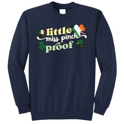 Little Miss Pinch Proof Plaid Ireland Flag Tall Sweatshirt