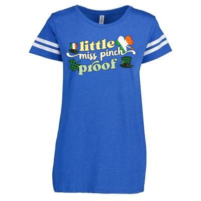 Little Miss Pinch Proof Plaid Ireland Flag Enza Ladies Jersey Football T-Shirt