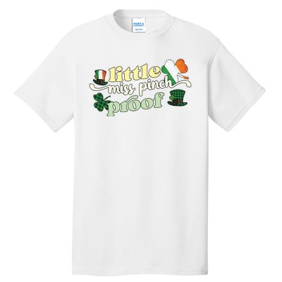 Little Miss Pinch Proof Plaid Ireland Flag Tall T-Shirt