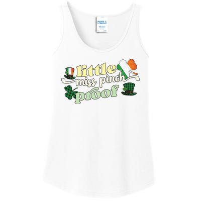 Little Miss Pinch Proof Plaid Ireland Flag Ladies Essential Tank