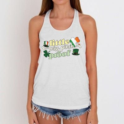 Little Miss Pinch Proof Plaid Ireland Flag Women's Knotted Racerback Tank