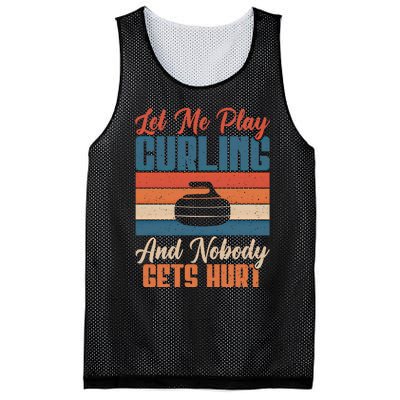 Let Me Play Curling And Nobody Gets Hurt Curling Meaningful Gift Mesh Reversible Basketball Jersey Tank