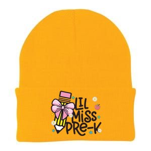 Little Miss Pre K Pencil Bow First Day Of School Knit Cap Winter Beanie