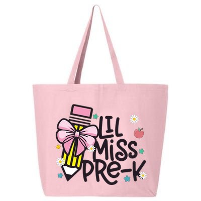 Little Miss Pre K Pencil Bow First Day Of School 25L Jumbo Tote
