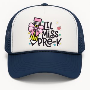 Little Miss Pre K Pencil Bow First Day Of School Trucker Hat