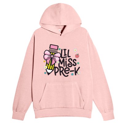 Little Miss Pre K Pencil Bow First Day Of School Urban Pullover Hoodie