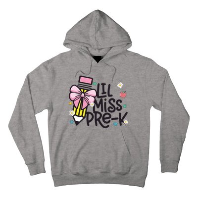 Little Miss Pre K Pencil Bow First Day Of School Hoodie