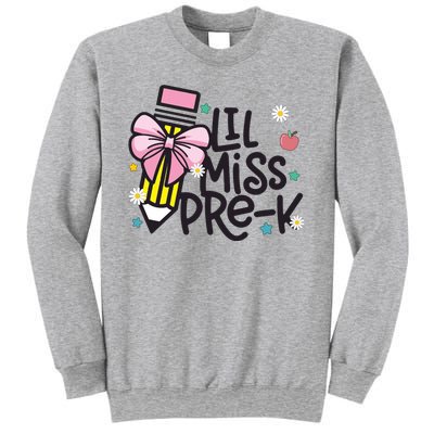 Little Miss Pre K Pencil Bow First Day Of School Sweatshirt