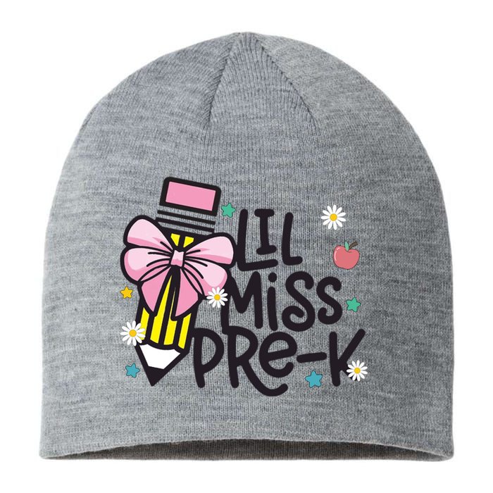 Little Miss Pre K Pencil Bow First Day Of School Sustainable Beanie