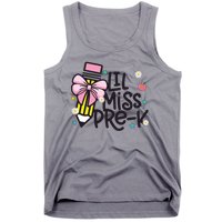 Little Miss Pre K Pencil Bow First Day Of School Tank Top