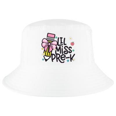 Little Miss Pre K Pencil Bow First Day Of School Cool Comfort Performance Bucket Hat