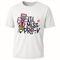 Little Miss Pre K Pencil Bow First Day Of School Cooling Performance Crew T-Shirt