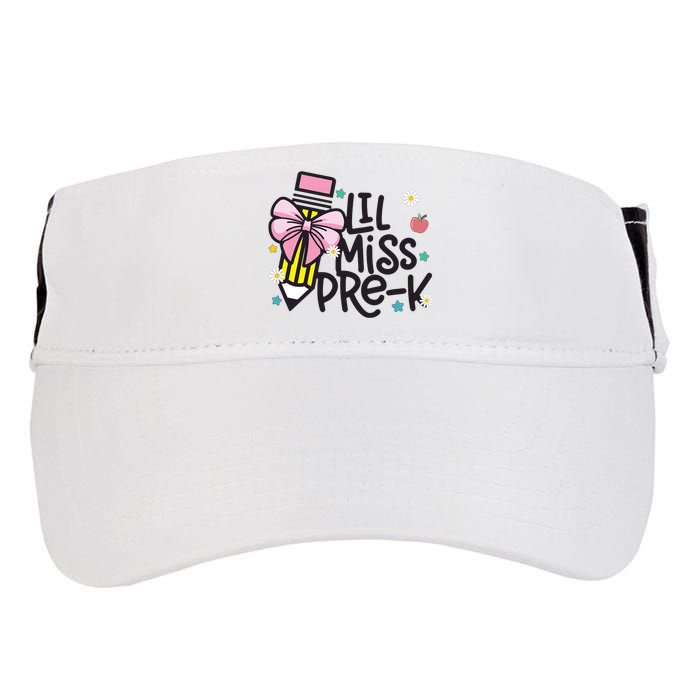 Little Miss Pre K Pencil Bow First Day Of School Adult Drive Performance Visor