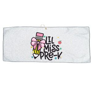 Little Miss Pre K Pencil Bow First Day Of School Large Microfiber Waffle Golf Towel