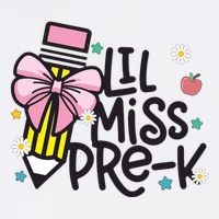 Little Miss Pre K Pencil Bow First Day Of School Youth Performance Sprint T-Shirt