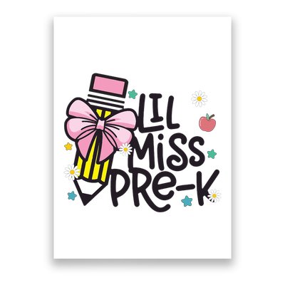 Little Miss Pre K Pencil Bow First Day Of School Poster