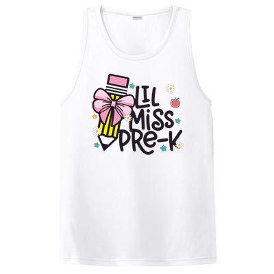 Little Miss Pre K Pencil Bow First Day Of School PosiCharge Competitor Tank