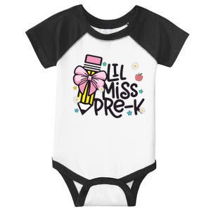 Little Miss Pre K Pencil Bow First Day Of School Infant Baby Jersey Bodysuit