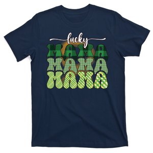 Lucky Mama Plaid Shamrock St Pattricks Day T-Shirt