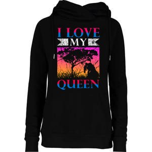 Love My Queen Womens Funnel Neck Pullover Hood