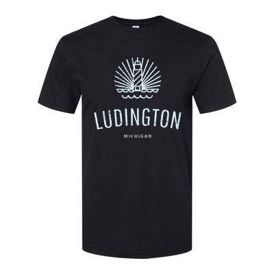 Ludington Michigan Retro Vintage Lighthouse Softstyle® CVC T-Shirt