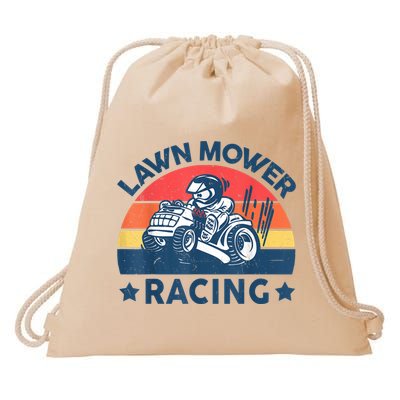 Lawn Mower Racing Lawn Mowing Funny Landscaping Drawstring Bag