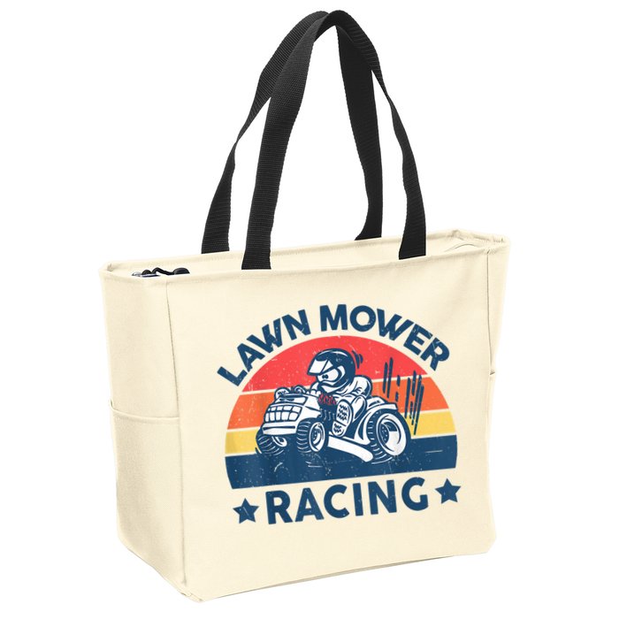 Lawn Mower Racing Lawn Mowing Funny Landscaping Zip Tote Bag
