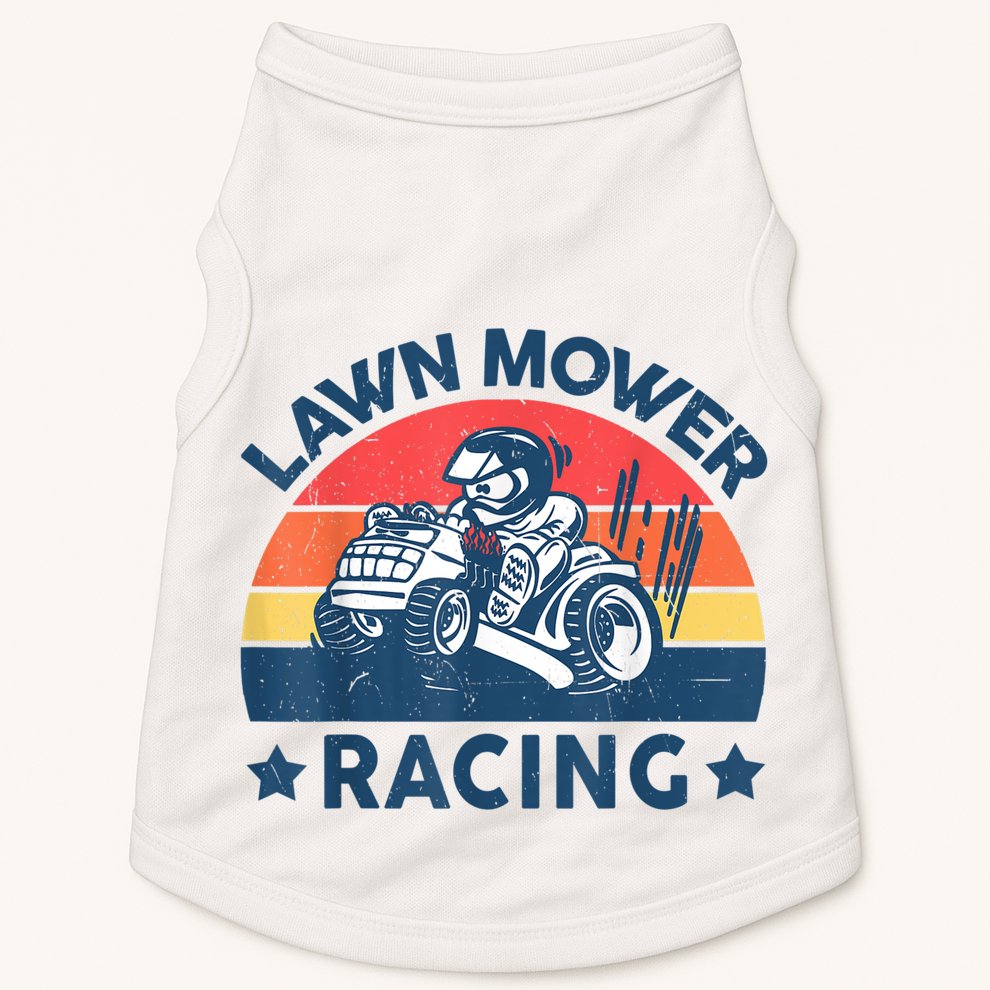 Lawn Mower Racing Lawn Mowing Funny Landscaping Doggie Tank