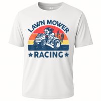 Lawn Mower Racing Lawn Mowing Funny Landscaping Cooling Performance Crew T-Shirt