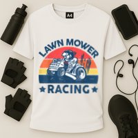 Lawn Mower Racing Lawn Mowing Funny Landscaping Cooling Performance Crew T-Shirt