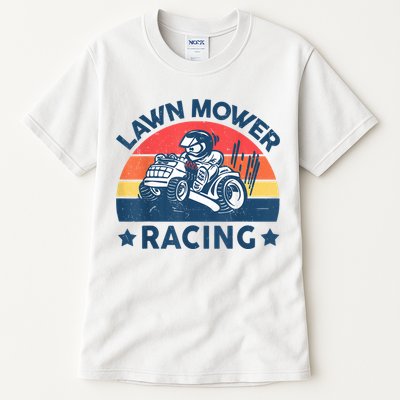 Lawn Mower Racing Lawn Mowing Funny Landscaping Tall T-Shirt