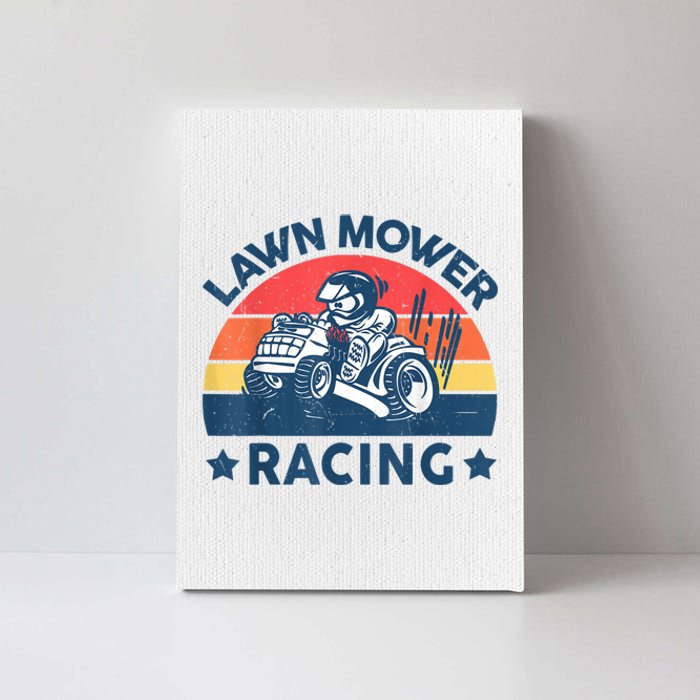 Lawn Mower Racing Lawn Mowing Funny Landscaping Canvas