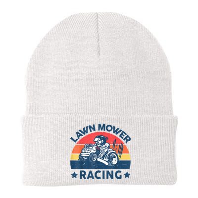 Lawn Mower Racing Lawn Mowing Funny Landscaping Beanie