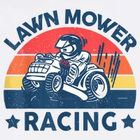 Lawn Mower Racing Lawn Mowing Funny Landscaping Flat Bill Trucker Hat