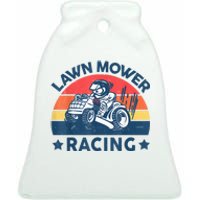 Lawn Mower Racing Lawn Mowing Funny Landscaping Ceramic Bell Ornament