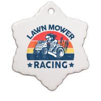 Lawn Mower Racing Lawn Mowing Funny Landscaping Ceramic Star Ornament