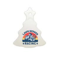 Lawn Mower Racing Lawn Mowing Funny Landscaping Ceramic Tree Ornament